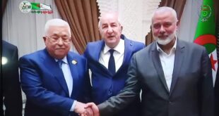 رئيس الجمهورية تبون يجمع بين محمود عباس وإسماعيل هنية في لقاء تاريخي
