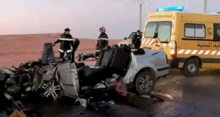 خمس وفيات وجريح في حادث مروري مروع بولاية النعامة