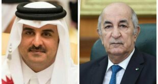 رئيس الجزائر يتلقى اتصالًا هاتفيًا من أمير قطر ويبحثان العلاقات الثنائية