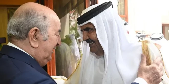 رئيس الجزائر يستقبل والد أمير قطر في لقاء رسمي