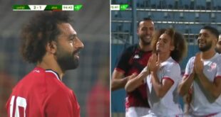 فيديو هدف تونس الثالث في مرمى مصر يثير رد فعل محمد صلاح واحتفال لاعبي تونس الفريد