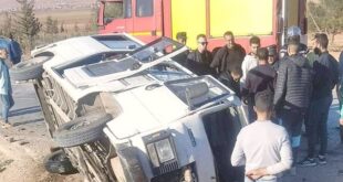 حادث اصطدام في طريق مروانة ووادي الماء بولاية باتنة يخلف 16 جريحًا