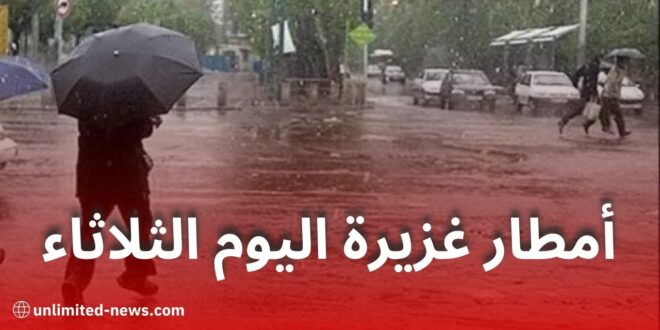 نشرة خاصة: أمطار غزيرة ورعدية عبر عدة ولايات اليوم الثلاثاء