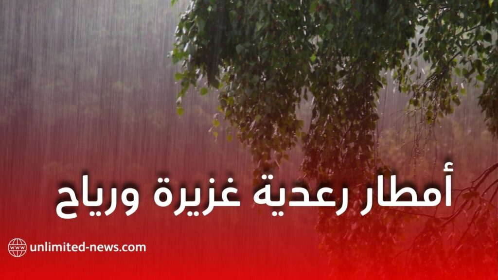 أمطار رعدية غزيرة ورياح قوية تطال عدة ولايات اليوم