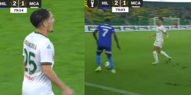 مهارة جنونية للاعب الهلال السوداني مع بوقرة لاعب مولودية الجزائر
