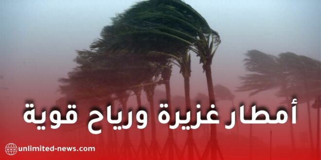 الأرصاد الجوية تحذر من أمطار غزيرة ورياح قوية الأحد في عدة ولايات