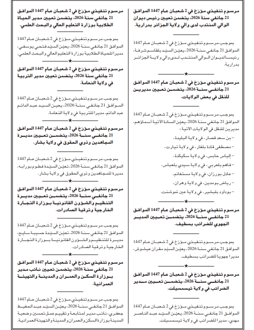 بالأسماء.. تعيينات جديدة في مناصب عليا بالدولة