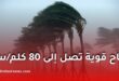 رياح قوية تصل إلى 80 كلم/سا على عدة ولايات