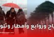 رياح قوية وزوابع رملية وتساقط أمطار وثلوج
